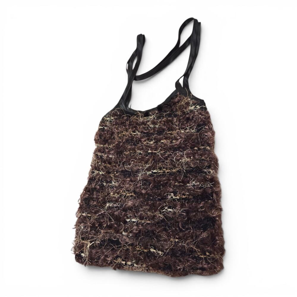 Jill Main New Zealand Maori Cloak Inspired Brown Textured Small Bag